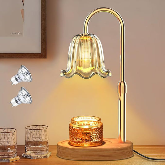 PHILORN Candle Warmer Lamp with Timer Dimmable, Adjustable Electric Candle Light Warmer for Wax Jar, Birthday Gifts for Women, Mum, House Warming Gifts New Home Decor with 2 Bulbs (US)