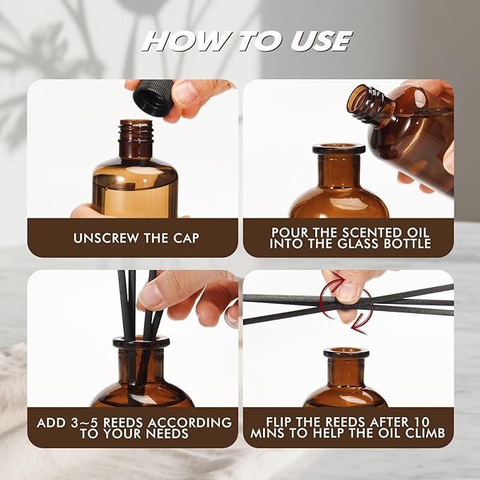 Reed Diffuser Set, 8.12 fl.oz Linen Scented Oil Diffuser, Home Fragrance Reed Diffusers for Bathroom Shelf Decor & Air Fresheners - Includes Reed Diffuser Sticks, 2 Pack Fragrance Oil & Glass Bottle