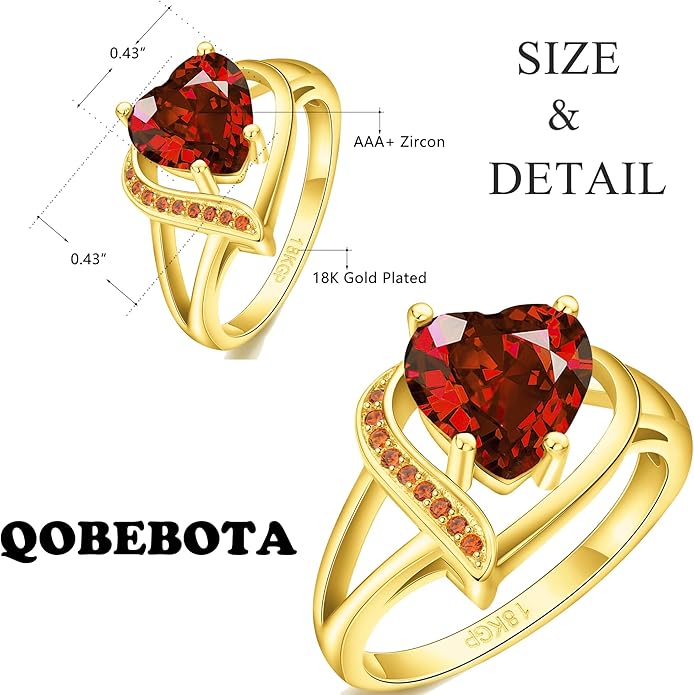 Engagement Rings for Women AAA+ Heart Cubic Zirconia Promise Rings for Her Valentines Day Gifts Womens Rings Black Gold Gothic Rings Promis Ring Wedding Rings Statement Rings for Women