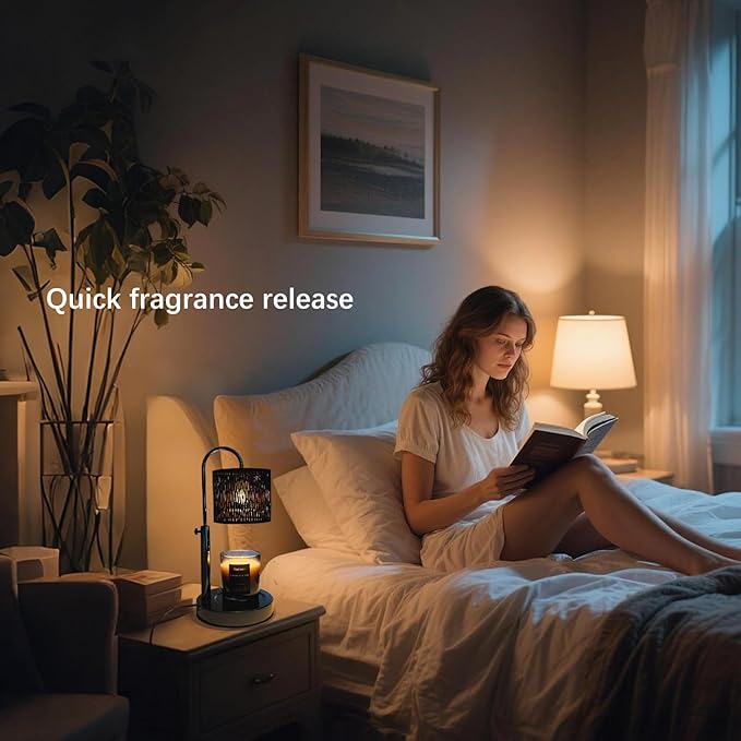 Candles Warmer Lamp with Timer and Dimmer, Home Bedroom Decor, Electric Adjustable Candle Wax Warmer Melter, Vintage Decor Birthday Monther Day Gifts,2 Bulbs，Black