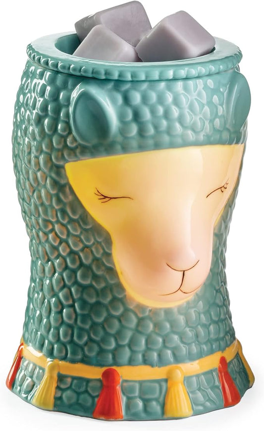 Candle Warmers ETC. Illumination Fragrance Warmer- Light-Up Warmer for Warming Scented Candle Wax Melts and Tarts or to Freshen Room, Blue Llama
