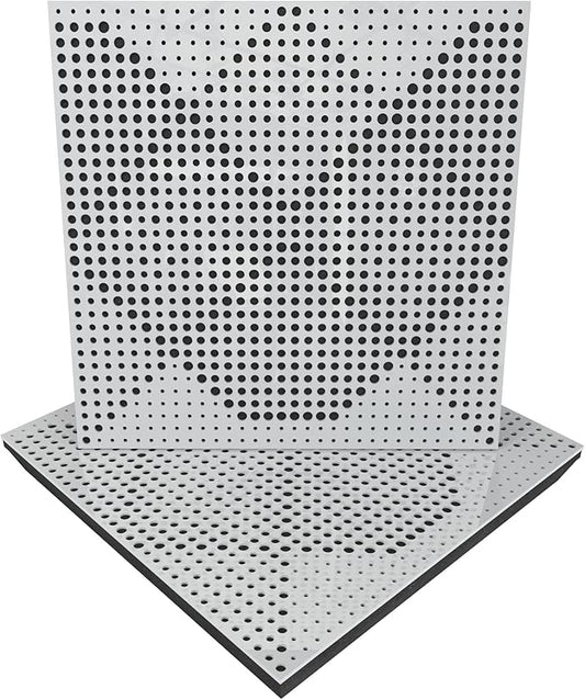 (2 Pack) — Sound Absorption-Diffuse Acoustic Panel «Wilds» | 19.7''x19.7''x2.1" | High Density Foam | Absorption - Diffusion - Reflection - Soundproofing - Insulation | White glossy (plastic)