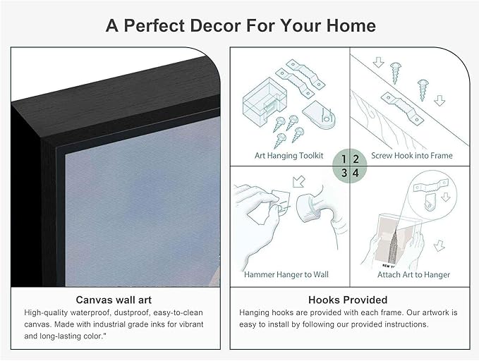 Framed Canvas Prints Afterglow Digital Print Music Poster Aesthetic Bedroom Print Watercolour Art Girly Wall Art Wall Hanging 8x12in-Black-Metal-Framed