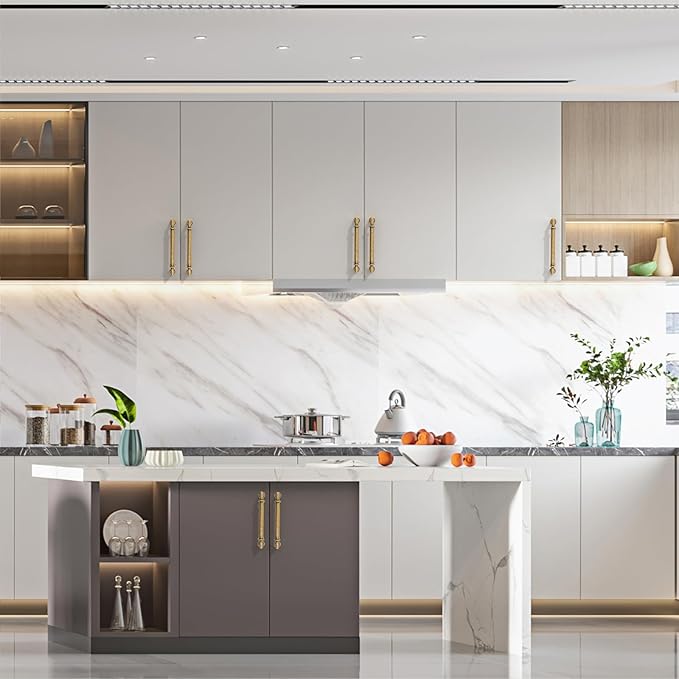 Asidrama 10 Pack 5 Inch(128mm) Brushed Antique Brass Cabinet Pulls, Kitchen Aged Brass Cabinet Handles Vintage Hardware for Cupboard Drawer