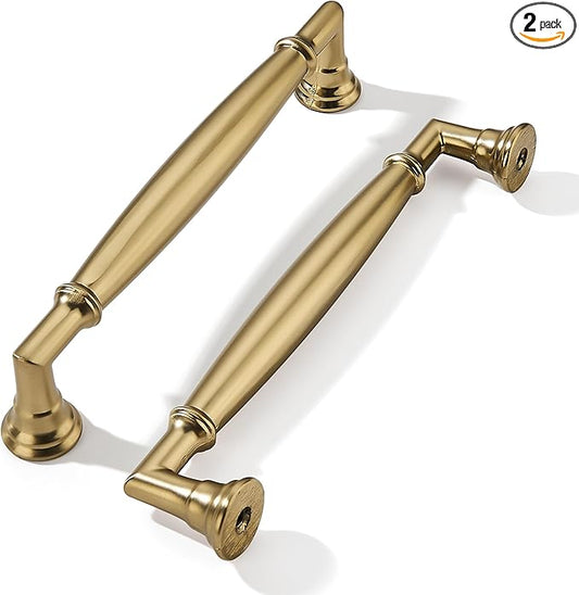 khtumeware 2 Pack 5 Inch(128mm) Champagne Bronze Cabinet Pulls Heavy Duty Solid Satin Brass Cabinet Handles Kitchen Cabinet Hardware for Cupboard Drawer Handles Dresser Pulls