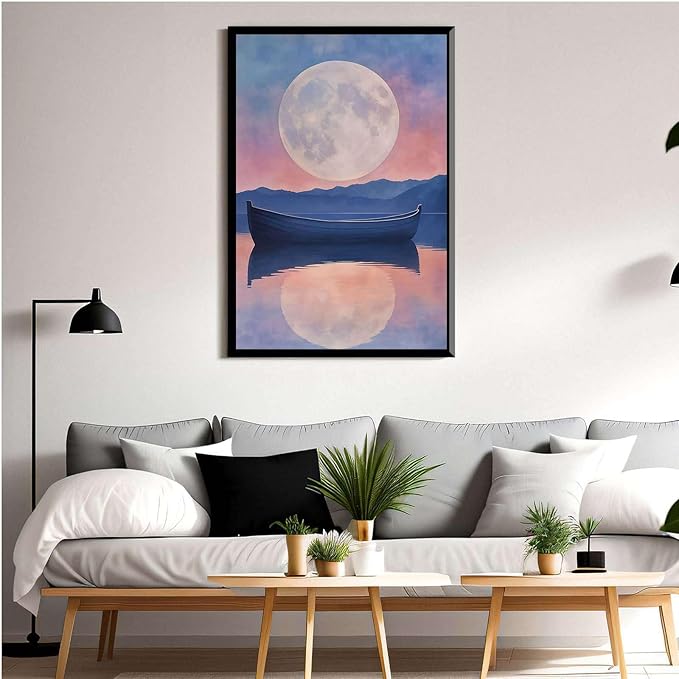 Framed Canvas Prints Afterglow Digital Print Music Poster Aesthetic Bedroom Print Watercolour Art Girly Wall Art Wall Hanging 20x30in-Black-Metal-Framed