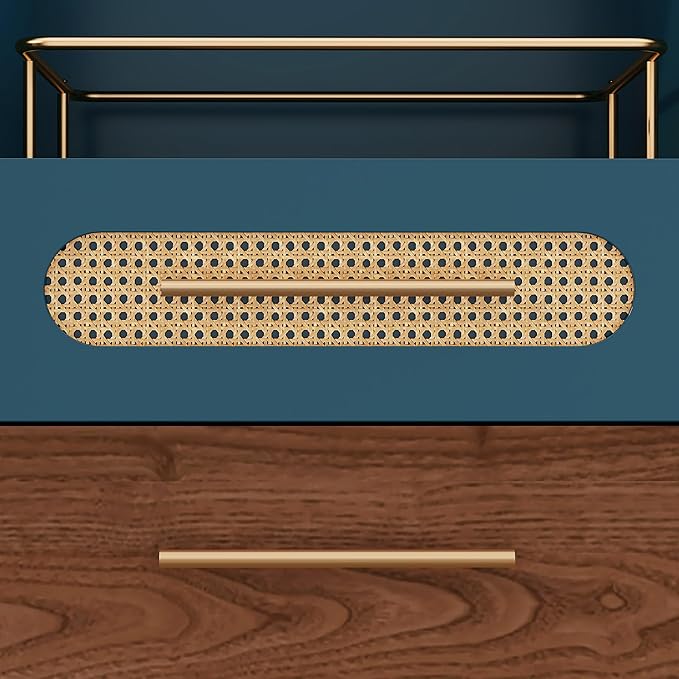 ARTPOWER 48" Coffee Bar Cabinet with Wine Racks and Drawers, Modern Buffet Sideboard with Pull-Out Wine Storage, Liquor Bar Cart for Kitchen, Dining Room, Living Room (Blue)