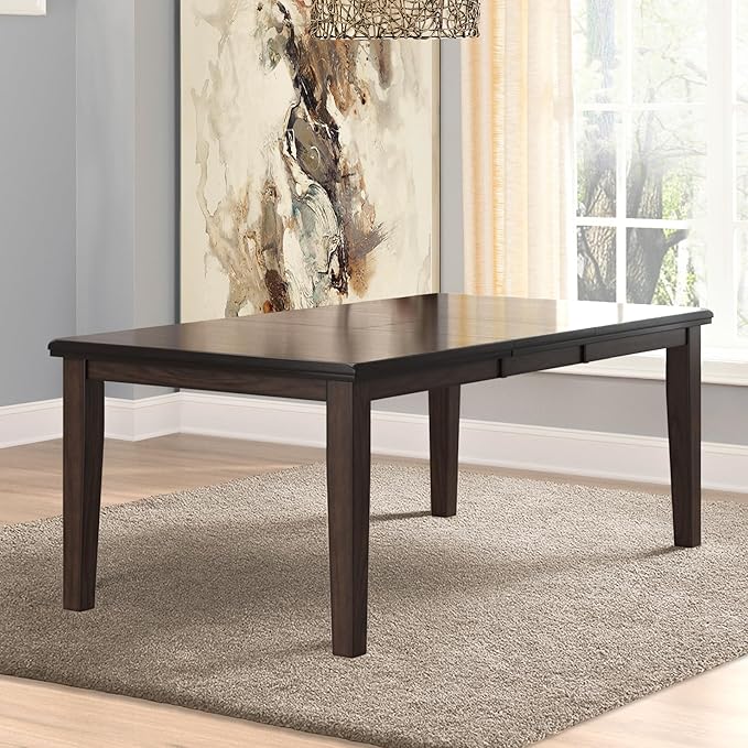 Signature Design by Ashley Haddigan Traditional Rectangular Dining Extension Table, Seats up to 8, Dark Brown
