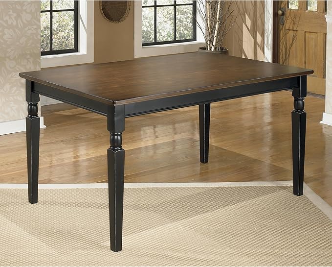 Signature Design by Ashley Owingsville Rustic Farmhouse Dining Room Table, Black & Brown