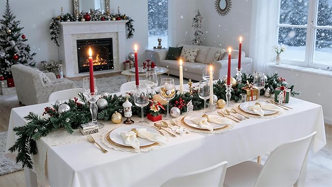 KIRE 60PCS Gold Plastic Plates - Thanksgiving Heavy Duty White Disposable Plates with Gold Rim for Party/Wedding- Include 30Pieces 10.25inch Dinner Plate and 30Pcs 7.5inch Dessert Plate