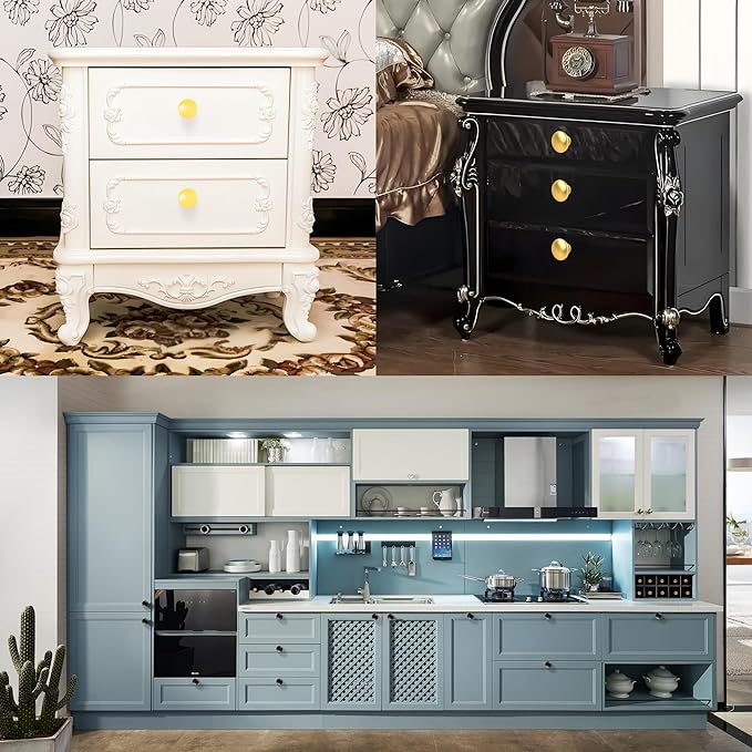 20 Pack White Round Varnish White Kitchen Cabinet Knobs Cupboard Door Knobs Drawer Handle Pulls Dresser Knobs with 20 Pcs Screws for Bathroom Drawer Door Hardware