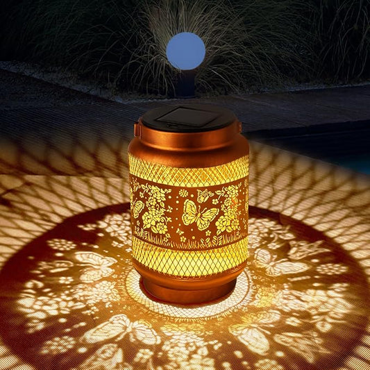 Solar Lanterns Outdoor Waterproof Birthday Gifts for Women Men Grandma Metal Hanging Solar Lights for Outside Patio Yard Festival Pathway Backyard Porch Landscape