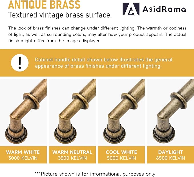 Asidrama 10 Pack 10 Inch(254mm) Brushed Antique Brass Kitchen Cabinet Handles, Cabinet Pulls Kitchen Cabinet Hardware for Cupboard Drawer Pulls 2281