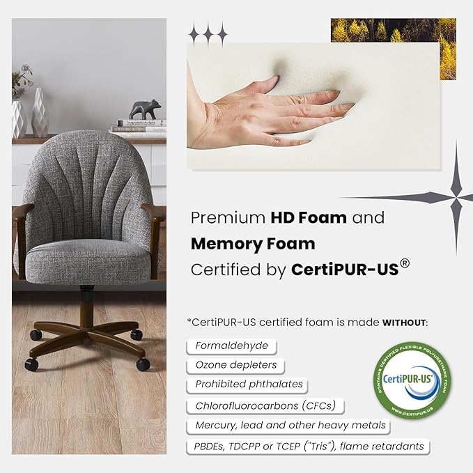 Chromcraft Set of 6 Swivel Tilt Chairs, Luxe Wooden Arm All-Metal Pedestal Base Chairs with Wheels for Kitchen