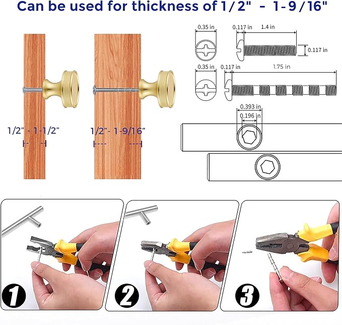 Ravinte 15 Pack 1-1/5"(30mm) Brushed Brass Cabinet Knobs Knurled Dresser Drawer knobs Kitchen Cupboard Handles for Cabinet Hardware