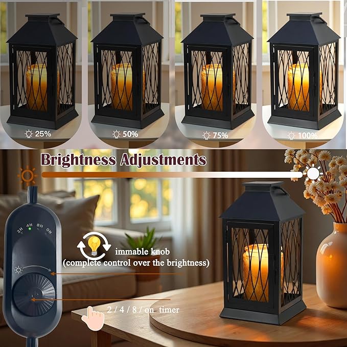 Black Candle Warmer Lamp with Timer Dimmable,Compatible with 3 Wick Candles/Large Candel Jar,Vintage Lamps Candle Warming Lamp,Fully Enclosed Designed/Hanging Up-Electric