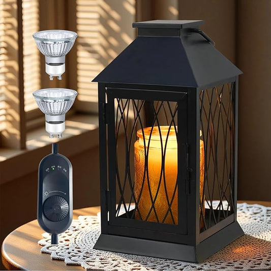 Black Candle Warmer Lamp with Timer Dimmable,Compatible with 3 Wick Candles/Large Candel Jar,Vintage Lamps Candle Warming Lamp,Fully Enclosed Designed/Hanging Up-Electric