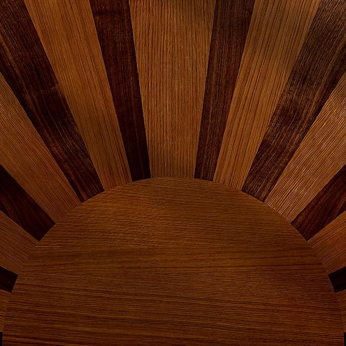 Sunset Deluxe Solid Acacia Wood King Size Platform Bed Frame with Tall Headboard, Mid-Century & Art Deco Design, No Box Spring Needed, Strong Wood Slat Support, Easy Assembly, Walnut