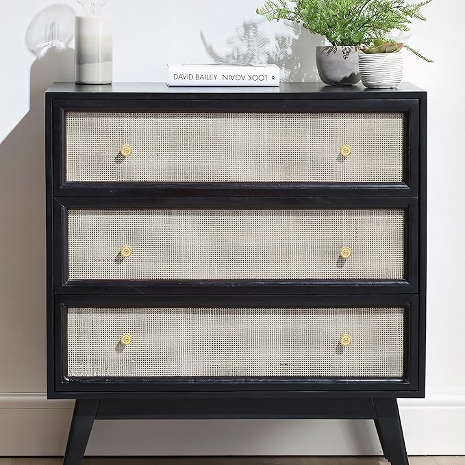 1-1/4 Inch Brushed Gold Knobs for Bathroom Cabinet，5 Pack Solid Brass Cabinet Drawer Knobs，Round Dresser Cupboard Wardrobe Vanity Closet Pulls