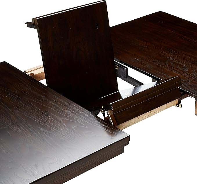 Signature Design by Ashley Haddigan Traditional Rectangular Dining Extension Table, Seats up to 8, Dark Brown