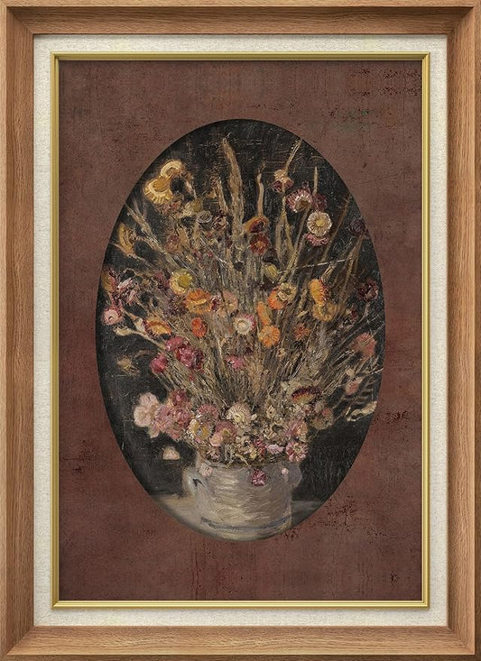 SIGNFORD Premium Framed Wall Art Floral Botanical Nature Wilderness Illustrations Fine Art Farmhouse/Country Decorative Rustic Vintage Antique Classic for Bedroom - 26"x36" Natural